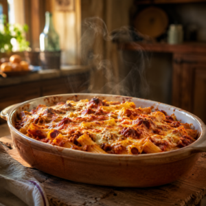 Piatto caldo di pasta al forno con salumi cotti, sicuri in gravidanza - Monteporo Spilinga Monte Poro