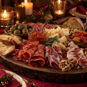 Antipasti di Natale: tagliere di salumi, formaggi, sott’olio e ’nduja spalmabile del Monte Poro - Monteporo Spilinga