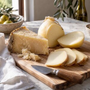 Formaggi in gravidanza sicuri: pecorino stagionato, provola e caciocavallo del Monte Poro su tagliere - Latteria Monteporo, Spilinga